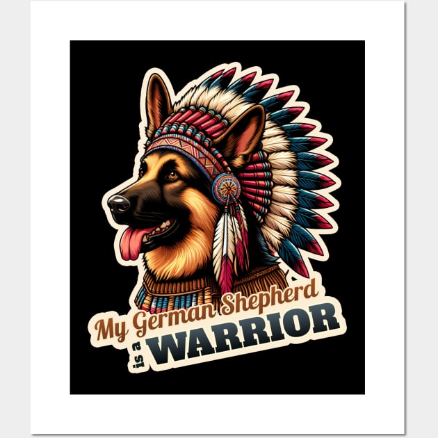 German Shepherd Indian Wall Art by k9-tee